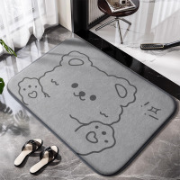 美奇特卫生间吸水地垫浴室脚垫防滑进门口门垫加厚记忆棉厕所垫2cm厚 如意熊 60*90cm