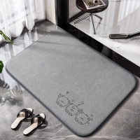 美奇特卫生间吸水地垫浴室脚垫防滑进门口门垫加厚记忆棉厕所垫2cm厚 三小只 60*90cm