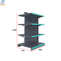点云星辰超市货架小型超市便利店文具玩具零食药店货架 双面超市货架展架-890*740*1300双面副架