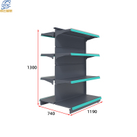 点云星辰超市货架小型超市便利店文具玩具零食药店货架 双面超市货架展架-1190*740*1300双面副架
