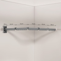 力豪折叠浴帘 浴室洗澡遮挡防水布 高档隐形强粘卫生间干湿分离隔断 枪灰五折晾衣架