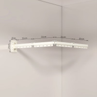 力豪折叠浴帘 浴室洗澡遮挡防水布 高档隐形强粘卫生间干湿分离隔断 奶白四折晾衣架