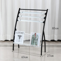 CCKO报纸夹架报刊架杂志宣传册展架户型图纸架书报资料收纳整 3黑 铁夹