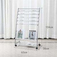 CCKO报纸夹架报刊架杂志宣传册展架户型图纸架书报资料收纳整 729 银 铝合金