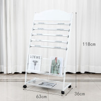 CCKO报纸夹架报刊架杂志宣传册展架户型图纸架书报资料收纳整 729A 白 铝合金