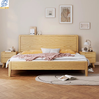 点云星辰进口白蜡木全榫卯结构全实木床1.8米双人现代简约主卧-单床+椰棕床垫(护脊款偏硬)1.8米*2M框架结构