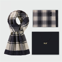 CCKO针织男士羊毛围巾男生日礼物韩版百搭格子围脖冬季礼盒装 175cm以上 N5056米驼