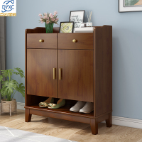 点云星辰实木鞋柜现代简约客厅大容量收纳柜家用小户型门厅柜多层储物柜子 -AT10#0.6米鞋柜胡桃色