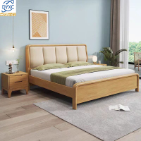 点云星辰实木床主卧1.8米软包双人床家用现代简约1.5单人床简约出租房用床 单床 1.8*2米框架结构/原木色
