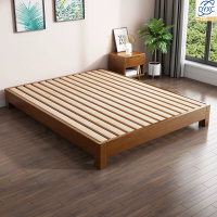 点云星辰榻榻米床无床头排骨床架出租房单人双人床 单床 1.5*2米/胡桃色