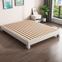点云星辰榻榻米床无床头排骨床架出租房单人双人床 单床 1.2*2米/白色