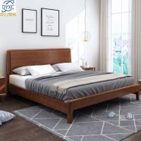 点云星辰全实木床1.35单人小户型1.8m现代简约1.5米双人床北欧风卧室1.2 单床/1.5*2米框架结构/胡桃色