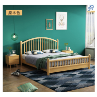 点云星辰北欧风民宿家具实木床双人床1.8米2米主卧简约现代温莎公寓小户型床 单床 1.8*2米框架结构/原木色原木色