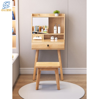 点云星辰实木梳妆台实木卧室简约现代轻奢小户型简易化妆桌北欧主卧迷你9016# 600*400*1350原木色