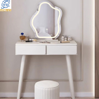 点云星辰梳妆台卧室现代简约轻奢化妆台化妆桌带斗柜化妆凳化妆镜一体式9065#800*400*1325白色不含凳