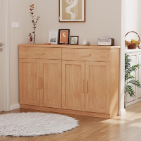 冀华美实木鞋柜轻奢简约两三四门-X-34#四门鞋柜1600*320*980mm原木色