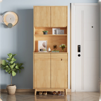 冀华美实木鞋柜带抽高架玄关柜子-2908#两门高架800*400*2006mm原木色