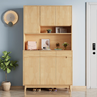 冀华美实木鞋柜带抽高架玄关柜-2912#三门高架1180*400*2006mm原木色