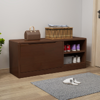 冀华美实木换鞋凳可坐式鞋柜-BH-100#翻斗鞋柜1000*300*4500mm胡桃色