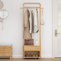 冀华美实木带镜衣帽架鞋凳鞋柜-9008#衣帽架548*400*1800mm原木色