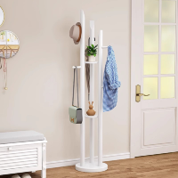 冀华美挂衣架衣帽架晾衣架衣帽柜-9010#三柱衣帽架380*380*1760mm白色