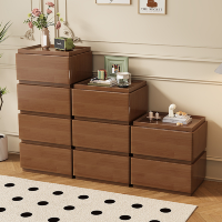 冀华美中式实木积木斗柜堆叠置物柜-515#功能柜底柜500*400*230mm胡桃色