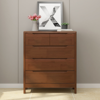 冀华美实木收纳柜带抽斗柜-D-05#拆装五斗柜804*400*945mm胡桃色