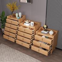 冀华美实木斗柜置物柜原木储物柜-804#圆腿四斗柜600*400*735mm原木色