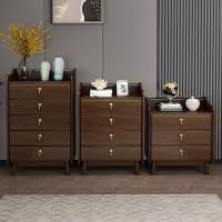 冀华美实木斗柜置物柜原木储物柜-804#圆腿四斗柜600*400*735mm胡桃色