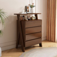 冀华美实木四斗柜五斗柜抽屉柜-514#丫脚四斗柜670*400*1200mm胡桃色