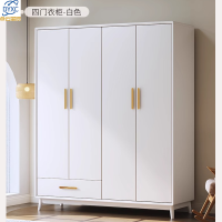 点云星辰全实木简约柜子卧室衣柜简易组合衣橱储物柜-5816#四门1556*550*1950mm白色