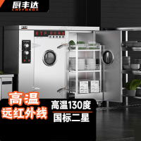 厨丰达消毒柜商用酒店饭店厨房消毒碗柜高温远红外线快餐盘高温消毒柜1350升双门推车工程款 CFD-YHD-ST