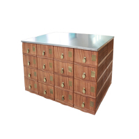 固乐佳abs棕色中药柜不锈钢面调剂台环保简约组装简便-仿木纹不锈钢面290*280*388