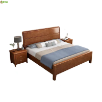冀华美现代简约床实木婚床 家具床双人床1.5米+椰棕垫+1个床头柜