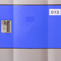 固乐佳ABS塑料校园学生书包柜工厂员工柜手机储物柜-蓝色H310*W388*D436mm