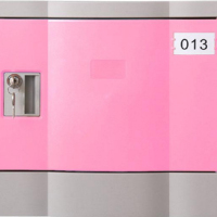 固乐佳ABS塑料校园学生书包柜工厂员工柜手机储物柜-粉色H310*W388*D508mm