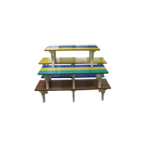 固乐佳ABS智能更衣柜防水防潮健身房浴室ABS塑胶长条更衣凳颜色鲜艳彩色-棕色长1800*宽420*深430