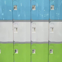 固乐佳ABS塑料更衣柜澡堂浴室不锈员工储物柜健身房游泳防水学生书包柜-白色-620*388*508