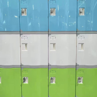 固乐佳ABS塑料更衣柜澡堂浴室不锈员工储物柜健身房游泳防水学生书包柜-白色-400*326*436