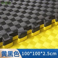 中拳王 跆拳道地垫巡练瑜伽垫泡沫拼接地垫100*100*2.5cm黄黑色