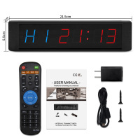 赣鑫室内时钟运动锭时器多功能间隙巡练健身计时器timer-1寸6位红蓝款