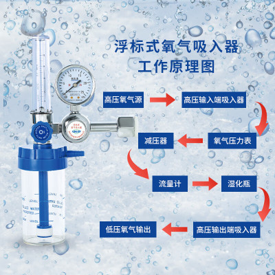 澳护 浮标式氧气吸入器 流量表 调节阀氧气瓶连接器 浮标式压力表家用高原氧气瓶减压阀湿化瓶流量计 TC-Ⅰ型