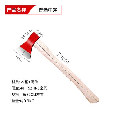 重虎 微型消防站斧头破门急救抢险逃生破拆工具木柄铸铁70cm消防中斧