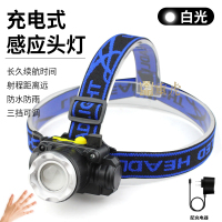 重虎头灯筒超亮头戴照明夜防水工作矿用白光配充电器电池挥手感应