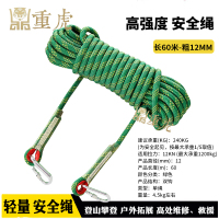 重虎安全绳户外防坠落登山保护绳尼龙绑绳高空作业滑翔速降静力绳子12mm粗60米长