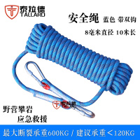 泰拉德安全绳救援防坠落应急登山绳尼龙绑绳高空作业滑翔速降静力绳子8mm粗10米长