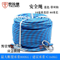 泰拉德安全绳户外防坠落应急登山绳尼龙绑绳高空作业滑翔速降静力绳子10mm粗80米长