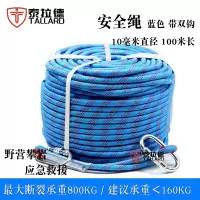 泰拉德安全绳救援防坠落登山保护绳尼龙绑绳高空作业滑翔速降静力绳子10mm粗100米