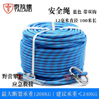 泰拉德安全绳户外防坠落应急登山绳尼龙绑绳高空作业滑翔速降静力绳子12mm粗100米长