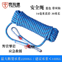 泰拉德安全绳救援防坠落登山保护绳尼龙绑绳高空作业滑翔速降静力绳子16mm粗30米长
